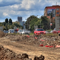 Výstavba tramvajové trati Šantovka 11.7.2013
